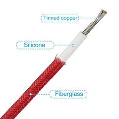 16.4Ft 18AWG Electronic Wire High Temperature Electrical Silicone Cable Red