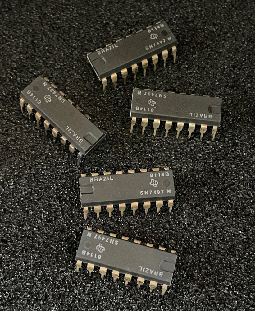 5pc T.I. SN7497N Integrated Circuit Plastic Package **NOS