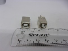 2 Pcs Pack Square USB Socket Jack Type B 180 Degrees Printer Port Female 4 Pins