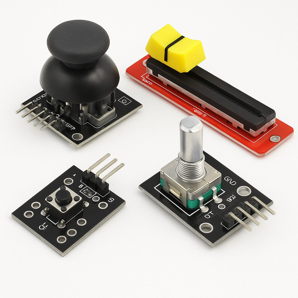 Arduino Input Kit – Joystick Slide Pot KY-040 Rotary Encoder KY-004 Button