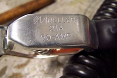 NEW INSULATED BATTERY GROUND WIRE W/ MULLER GATOR CLIP 21A 50 AMP RATED 90″ LONG