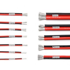 Twin 2-Core Flexible Silicone Cable 8/10/12/14/16/18/20/24/26AWG Wire Red-Black