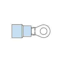 Sta-Kon 10RC-10, 12-10 AWG, #10 Stud, Yellow, Extra Length, Ring Terminal, 1 pc