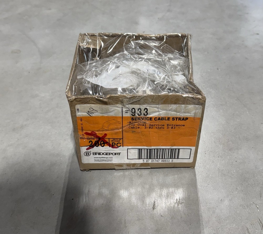 *109 QTY* Bridgeport 933 2/3 Service Entrance Cable Strap 3-#2 through 3-#3 NEW