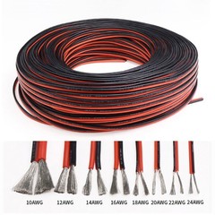 Twin 2-Core Flexible Silicone Cable 8/10/12/14/16/18/20/24/26AWG Red-Black Wire
