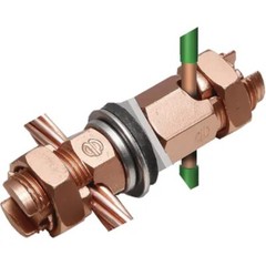 Burndy KCKF25 Split Bolt Connector Bulkhead Servit, #2 STR, 1/0 STR