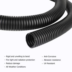 Split Corrugated Conduit Wire Cable Sleeve Flex Wiring Loom Tubing Wire Wrap Lot