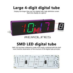 5V DIY Electronic Clock Kit LED Digital RGB Clock Time Temperature Date Display