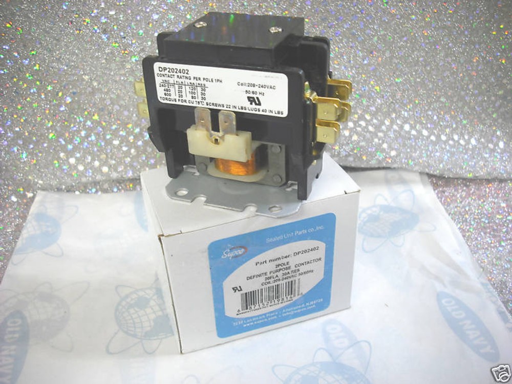 Contactor Definite Purpose 2 Pole FLA:20 Coil 208/240