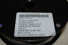 MIL-SPEC M22759/43-16-67 SILVER PLATED WIRE 16 AWG 500 FEET BLUE VIOLET STRIPE