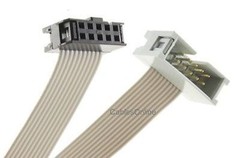 1-ft 10-Pin 2.54mm-Pitch Male/Female 10-wire IDC Flat Ribbon Extension, FR-1012M