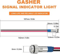 Energy Saving Indicator Light LED 12V 24V 110V 20mA Panel Mount White LED