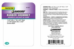Jandorf RUBBER GROMMET 2pk 1-3/4″ Dia 3/8″ Depth Cover Holes Protect Cable 61487