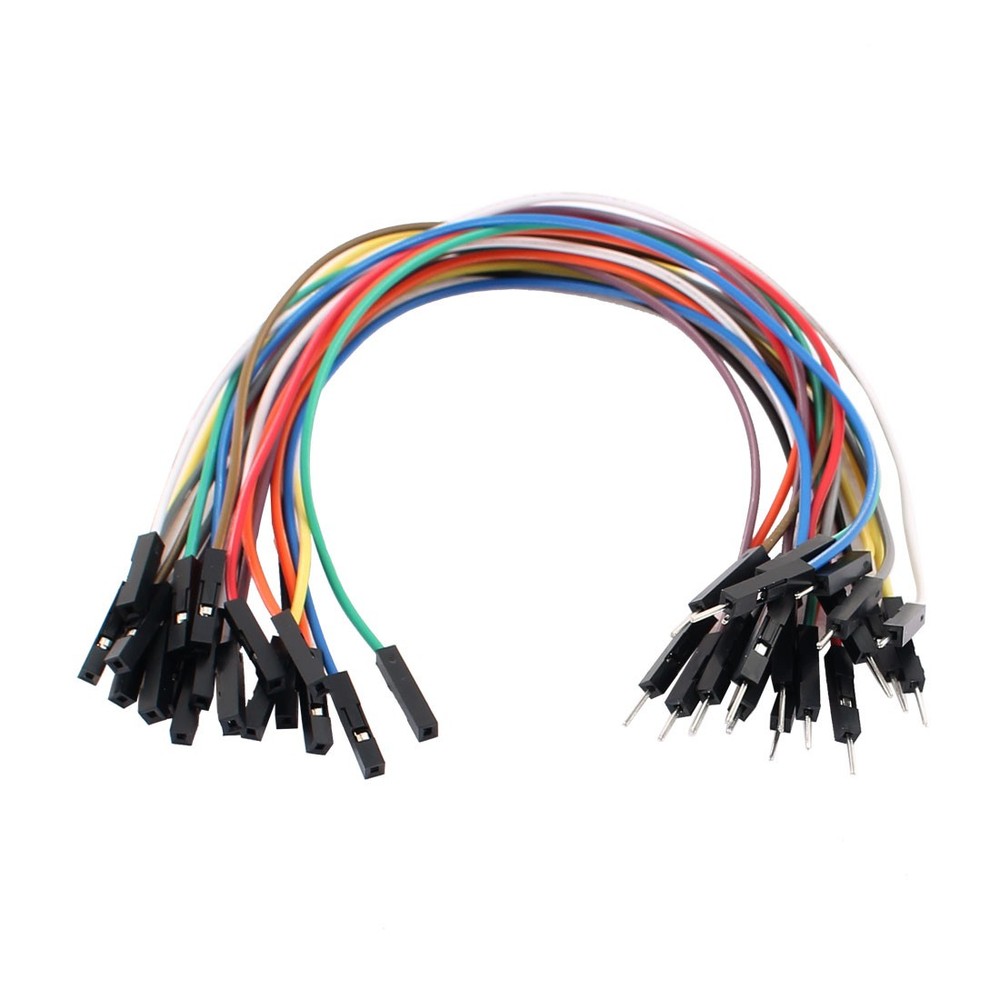 20Pcs Female to Male 1P Jumper Wire Ribbon Cable Breadboard DIY 20cm Long