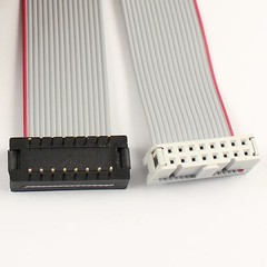 2Pcs IDC Male 16 Pin Connector To IDC Female 16Pin Flat Ribbon Cable Length 25CM