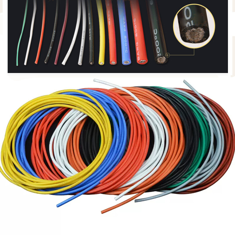 22AWG Silicone Rubber Wire Tinned Copper High Temp Resistant Soft Flexible 600V