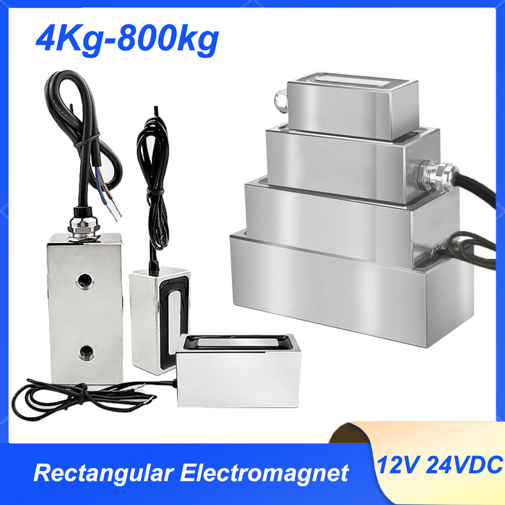 Rectangular Electromagnet Lifting Holding Magnet DC 12V 24V Solenoid 4Kg-800kg