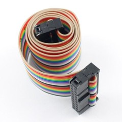 2.54mm Pitch IDC 20 Pin 20 Way F/F Connector Flat Rainbow Ribbon Cable L= 50cm