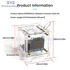 DIY ESP8266 Mini Weather Forecast Electronic Clock Kit 0.96″ OLED Display+Shell