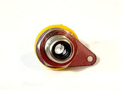 1pcs Switchcraft 3501FR RCA Phono Jack – Rear Mount, Yellow Insulator, USA Made