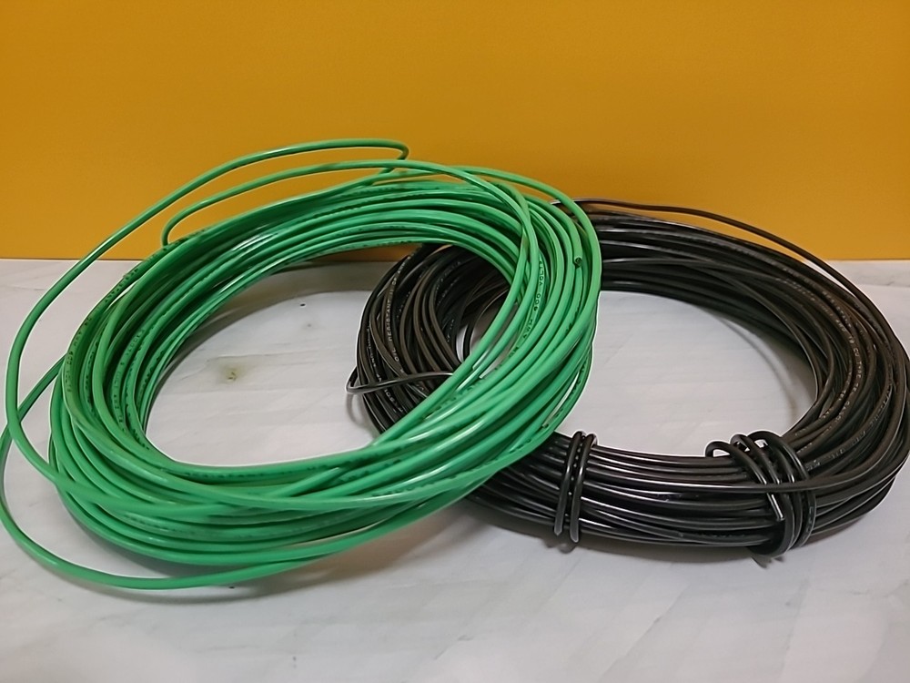 18 AWG 600V TFN SOLID COPPER WIRE 30+ FT BLACK And Green GREAT FOR TRAIN WIRE