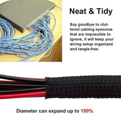 Expandable Braided Sleeving Wire Protect / Split Core Loom Tubing Cable Wrap Lot