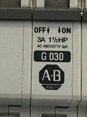 Allen-Bradley 1492-CB3 Manual Motor Controller 3A 480Y/277V 3ph TESTED