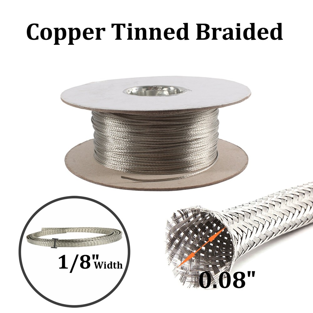 Wire Cable Braided Sleeve Shielding Metal EMI RFI ESD EMF Wire Sheathing Lot