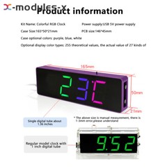 4Digit DIY Electronic Clock Kit LED Digital Clock Time Temperature Date Display