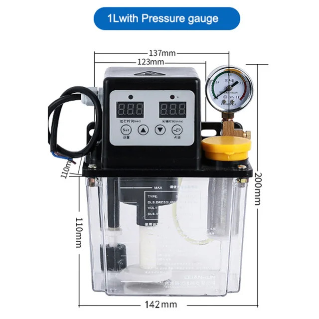1L 2L Lubricant Pump CNC Automatic Electromagnetic Lubricating Oil Pump 110/220V