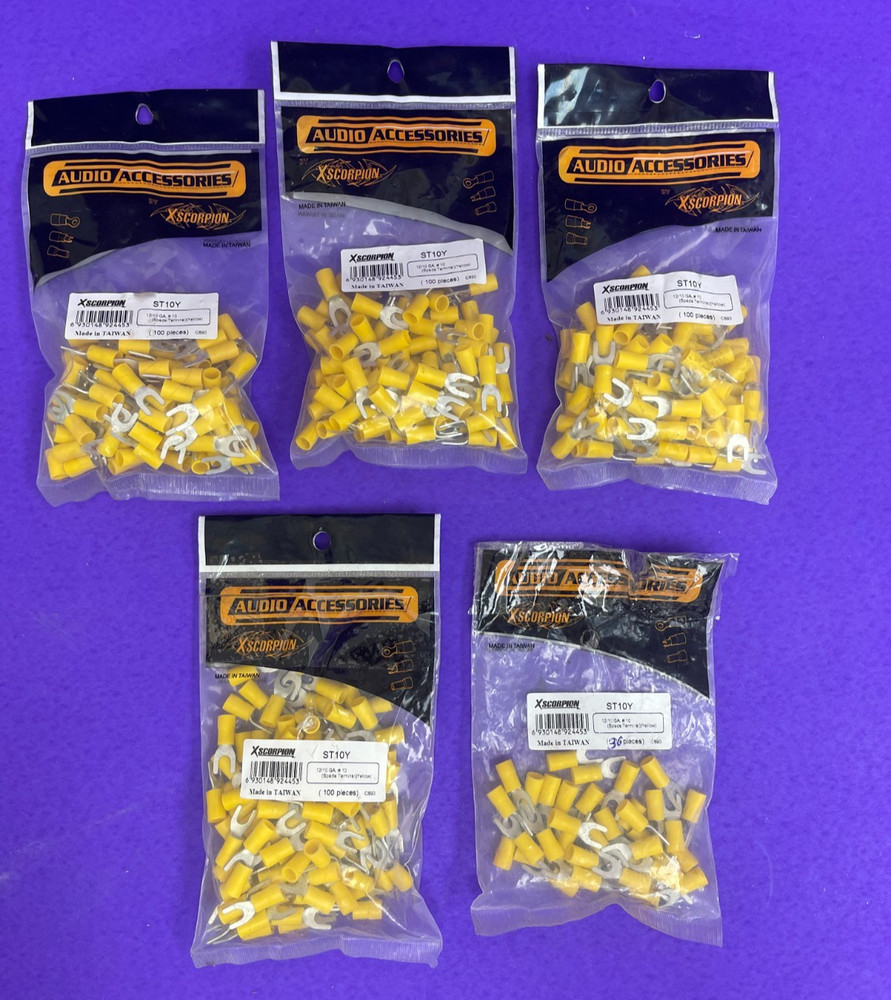 Xscorpion ST10Y Spade Terminal Yellow 12/10GA #10 (436 Pieces)