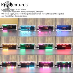 DIY Digital Clock Kit Voice Control Music Spectrum Display LED Electronic Kit