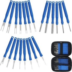 Upgraded Terminal Removal Tool Kit, 21Pcs Blue Electrical Pin Removal Tool Kit,
