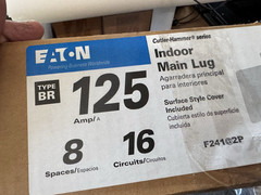 EATON INDOOR MAIN LUG 125AMP #BR816L125SP (Free Felo GermanDriver Set $40 Gift)