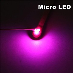 Pre-soldered Micro Litz Wired Leads Pink SMD LED 0603 + Resistor
