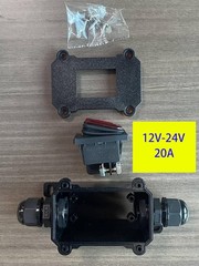 Waterproof Inline Cord Switch DPST DC 16A 24V 20A 12V Outdoor Size: DC12V Red