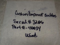 Custom Component Switches 40034 240PSIG Used With Warranty See All Pictures