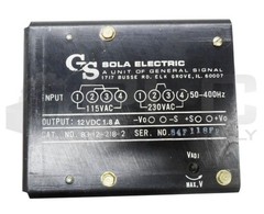 GS SOLA ELECTRIC 83-12-218-2 POWER SUPPLY 115-230VAC 50-400HZ 12VDC 1.8A