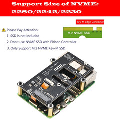 Pcie M.2 HAT+ for Raspberry Pi 5, Nvme SSD PIP Pcie Peripheral Board with Extra