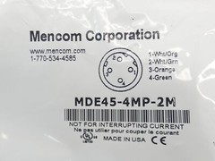 Mencom MDE45-4MP-2M Ethernet Cordset, 600V, 2M – NEW Surplus!