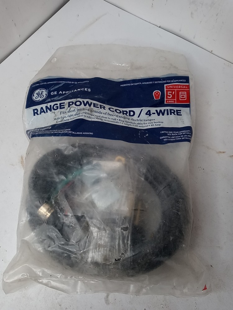 GE WX09X10038 (5FT)’ 4-WIRE 40 AMP RANGE CORD