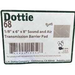 Lot 25 x OEM Dottie #68 Insulpads Insulating Sound Barrier Pads 1/8″ x 6″ x 8″