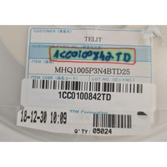 MHQ1005P3N4BTD25 Fixed Ind 3.4Nh 900Ma 90Mohm Smd Telit 05024 Units
