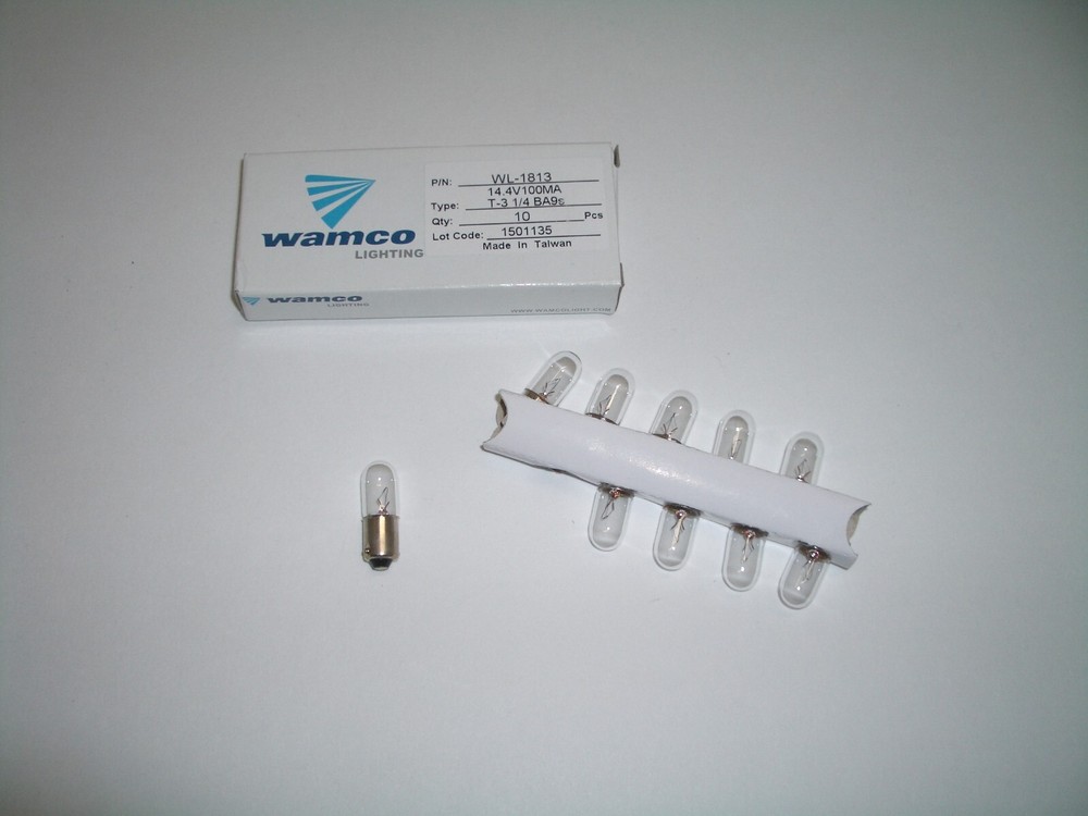 WAMCO 1813 INCANDESCENT LAMP 14.4VDC BULB B9 BAYONET BASE 10PC FOR YAESU FT-101