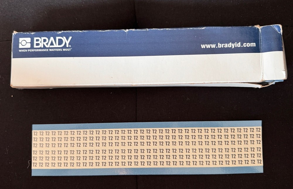 Brady HH – T2 – PK Wire Marker,Printd,Repos Self-Adhes, Pk29