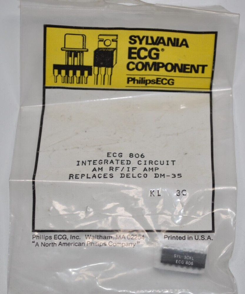NEW ECG – ECG806 Integrated Circuit AM RF/IF AMP Philips Replaces Delco DM-35