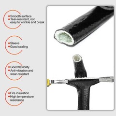 Φ4-70mm Silicone/Fibreglass Fire Sleeving HIGH TEMP Sleeve Insulating Hose Black