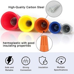 (100) Blue Twist-On Wire Connector Connection nuts 22-14 Gauge Barrel Screw US