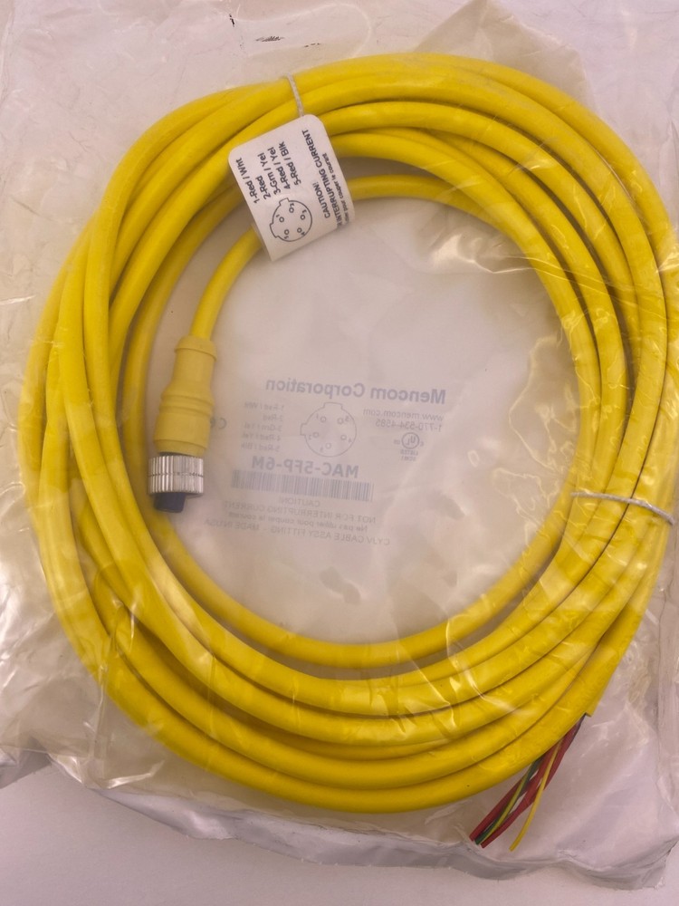 Mencom MAC-5FP-6M Cordset 22 AWG 300V, 5P,Female Straight,6 Meter Long, Sold/pc