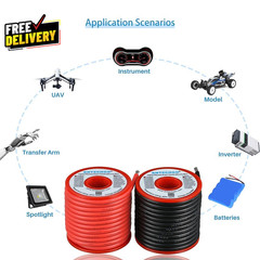 12 Gauge Silicone Wire Spool Red and Black Each 25Ft Flexible 12 AWG Str…..